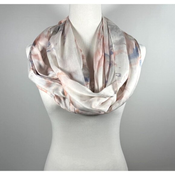 Chicos Infinity Scarf Abstract Design Pink & Blue One Size NWT - Picture 2 of 12